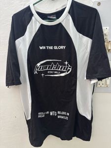 Graphic Print Black & White T-Shirt