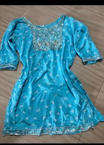 Y2K AQUA BLUE CHAT-PATE MERMAID KURTI 🧜‍♀️💙✨