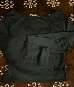 Chic Ruched Neck Long Sleeve Top