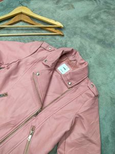 sinsay Pink Faux Leather Biker Jacket