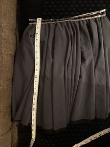 Chic Grey Skirt with Embellished Waistband