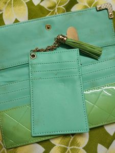 Wallet Light Green With Card Holder