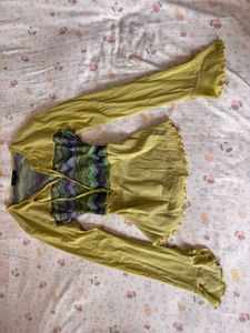 Y2K Sheer Bell Sleeve Top