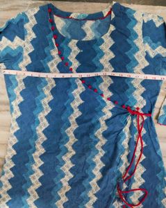 Versatile Blue Chevron Wrap Dress