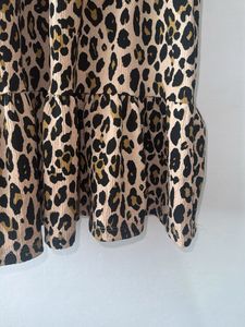 Cute Leopard Print Tiered Mini Dress