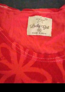 Cute Red Floral Print Top