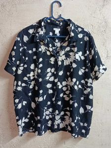 J.Crew Floral Short Sleeve Button-Up Top