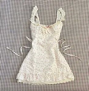 y2k Floral Ruffle Mini Dress