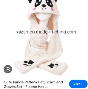 Panda Hat, Scarf & Glove Set