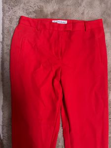 Miss Selfridges Red Color Slim Fit Pants