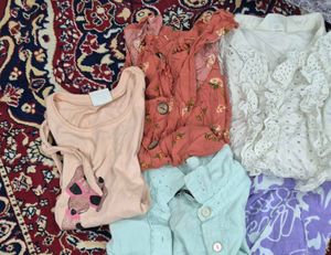 Cute Graphic T-Shirt & Floral Tops Bundle set of