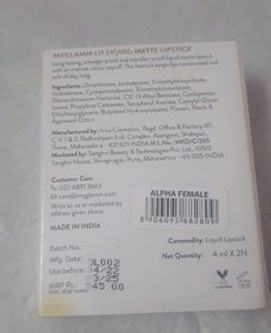 MyGlamm LIT 2 In 1 Liquid Matte Lipstick (Alpha Fe