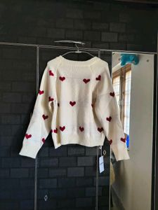 Heart Pattern Knit Sweater