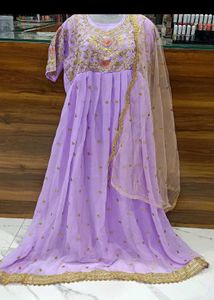 Beautiful Lavender Embroidered kurta sets