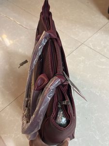 Stylish Maroon Textured Tote Bag