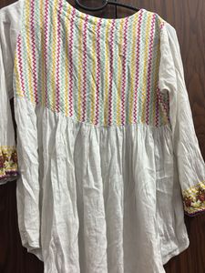 Embroidered White Tunic Top