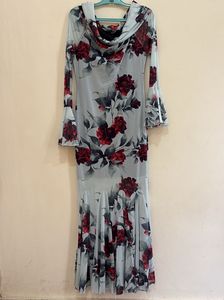 Savana Mint Mermaid Floral Maxi Dress