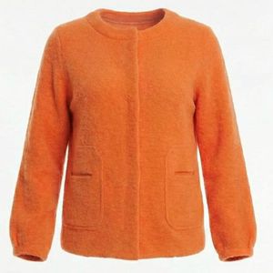 Vibrant Orange Knit Cardigan