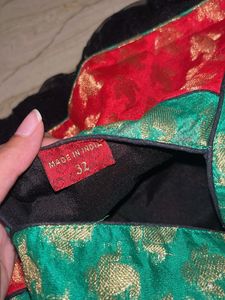 Designer Black &amp; Red Lehenga Choli