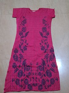 Vibrant Pink Floral Kurta