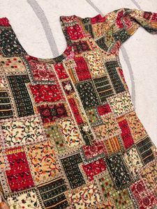 Designer Patchwork Kurta with Dhoti Pants