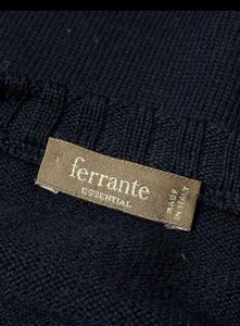 Authentic Ferrante Navy V-Neck Sweater