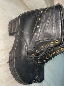 Black Lace-Up Ankle Boots