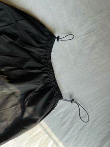 Urbanic Black Wide Leg Drawstring Parachute Pants