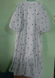 White Embroidered Midi Dress