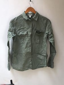 H&M Olive Green Linen Women Shirt