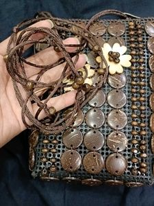 Unique Coconut Shell Crossbody Bag