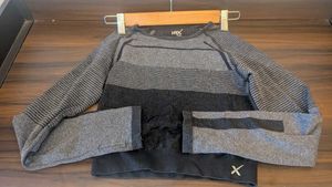 HRX Gray Striped Top