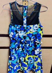 Vibrant Abstract Print Sleeveless Dress