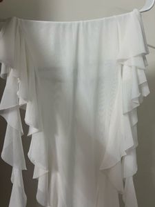 tube neckline mesh ruffled top