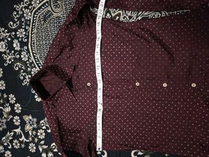 Maroon Polka Dot Shirt