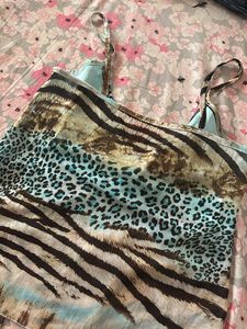 Stylish Animal Print Wrap Top