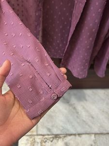 Chic Dotted Mesh Long Sleeve Shirt