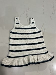 Cream &amp; Black Striped Peplum Tank Top