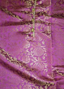 Vibrant Pink Brocade Silk dress material