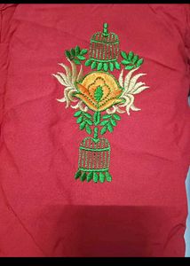 Red Embroidered Top