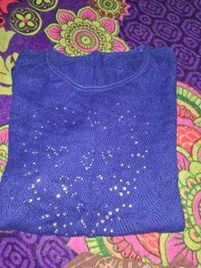Chic Blue Sparkle Sweater