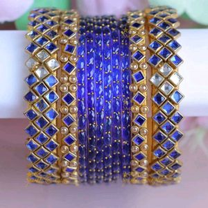 Stunning Blue & Gold Bangles