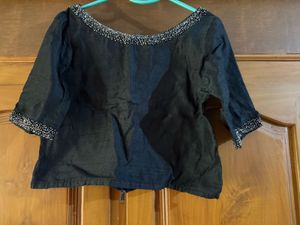 Elegant Black Beaded Blouse