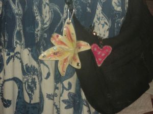 Handmade Whimsical Bedazzled Lily keychain