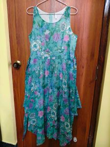 Floral Print Asymmetrical Hem Dress