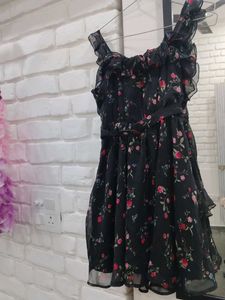 Princess flaps Black Mini Dress