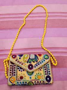 Embroidered Crossbody Clutch