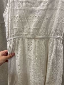 Chic White Broderie Anglaise Summer Dress