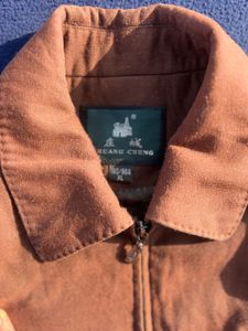 Brown Suede Zip-Up Jacket