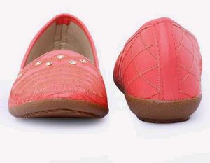 Cute Coral Embroidered Loafers